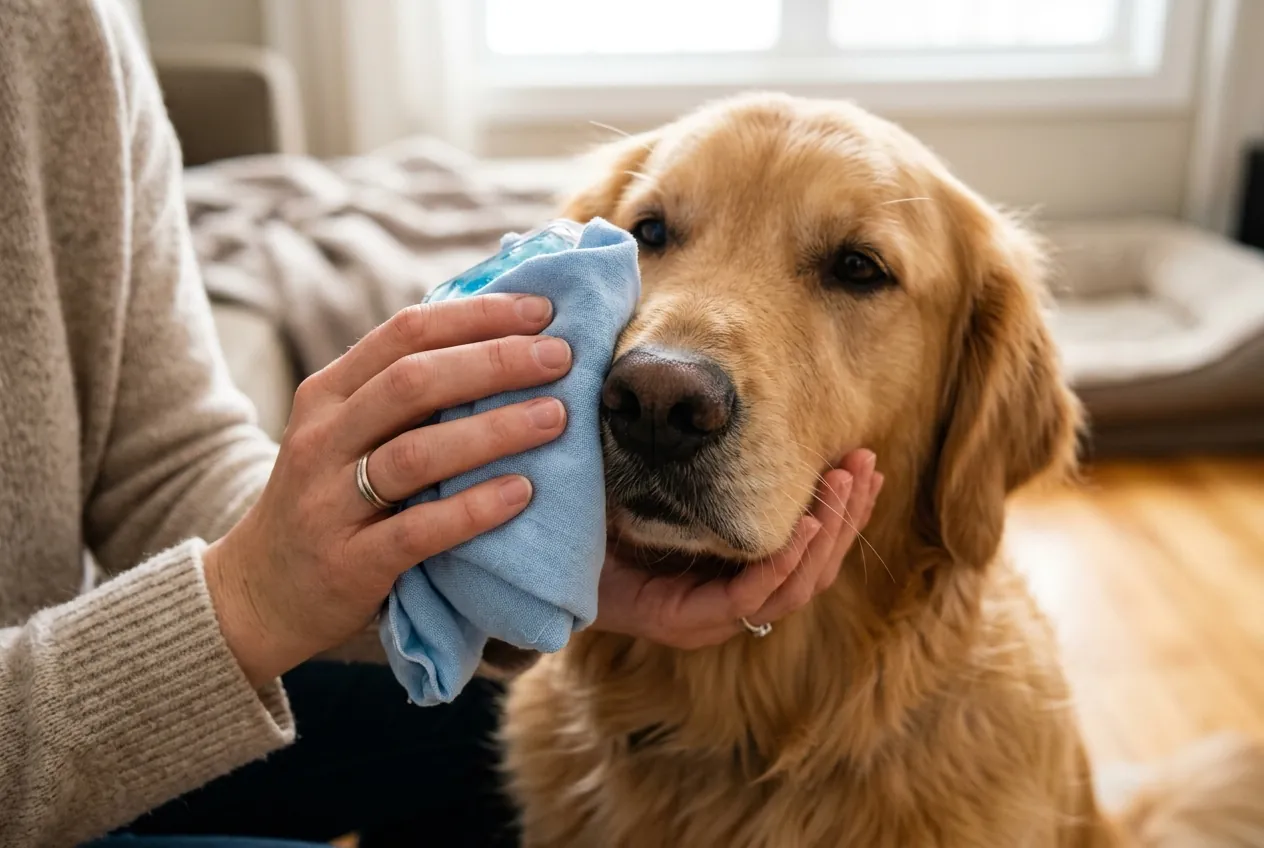 dog stung by bee treatment cold compress ice pack