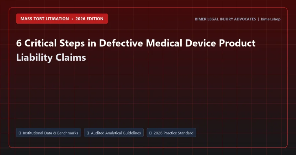 6 Critical Steps in Defective Medical Device Product Liability Claims - Mass Tort Litigation analysis and strategic guide