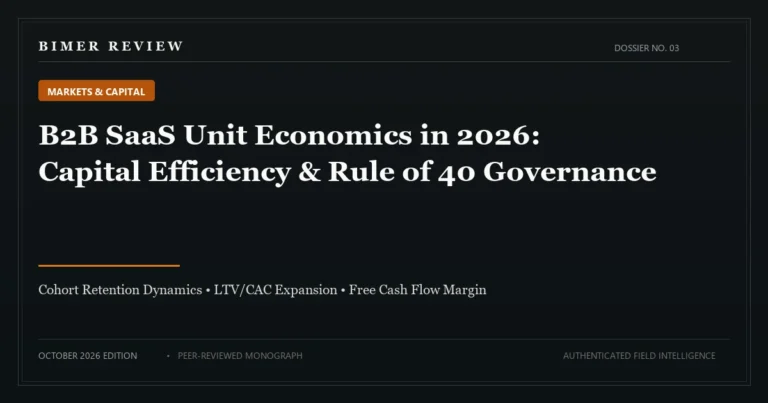 B2B SaaS Unit Economics in 2026: Capital Efficiency, Net Revenue Retention, and Rule of 40 Execution
