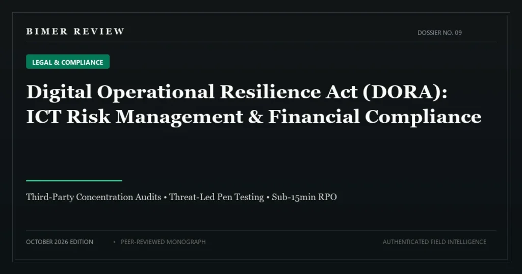 Digital Operational Resilience Act (DORA) and Financial Cloud Governance: ICT Risk Management Frameworks