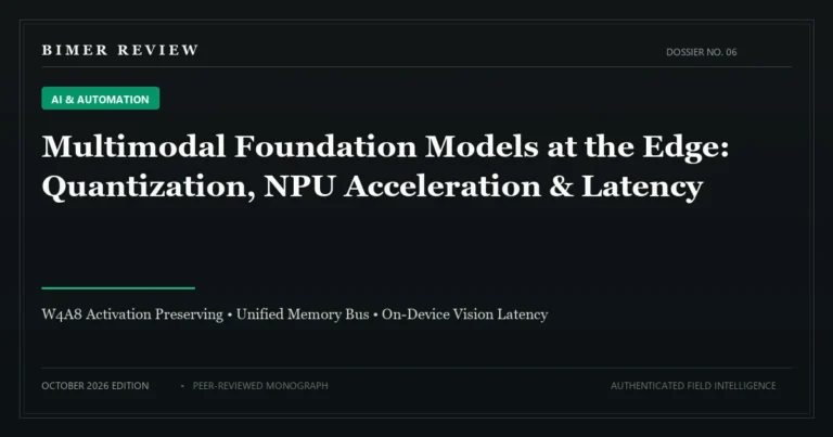 Multimodal Foundation Models at the Edge: Quantization, NPU Acceleration, and Latency Optimization