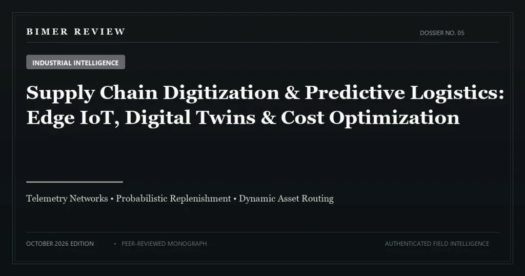 Supply Chain Digitization and Predictive Logistics: Edge IoT, Digital Twins, and Cost Optimization