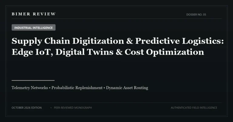 Supply Chain Digitization and Predictive Logistics: Edge IoT, Digital Twins, and Cost Optimization