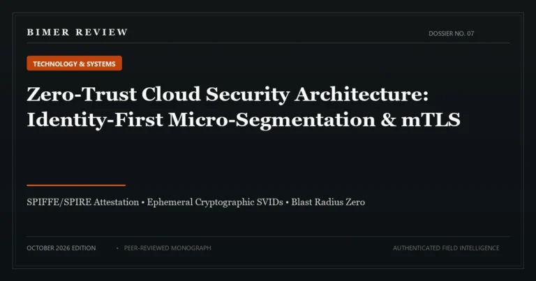 Zero-Trust Cloud Security Architecture: Identity-First Micro-Segmentation and mTLS Enclaves